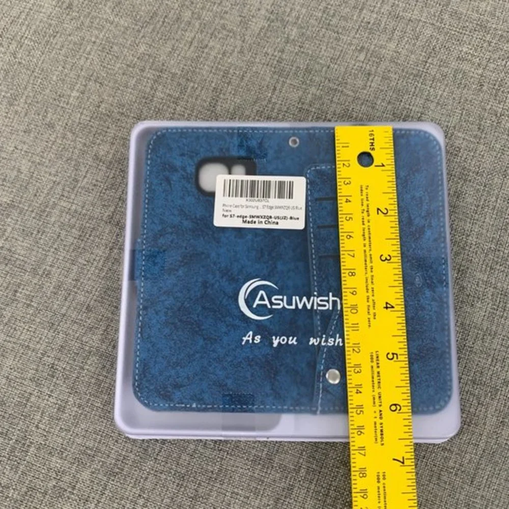 Brand New!  Asuwish Samsung S7 Phone Case Blue Tie Dye‎ w/ Wallet